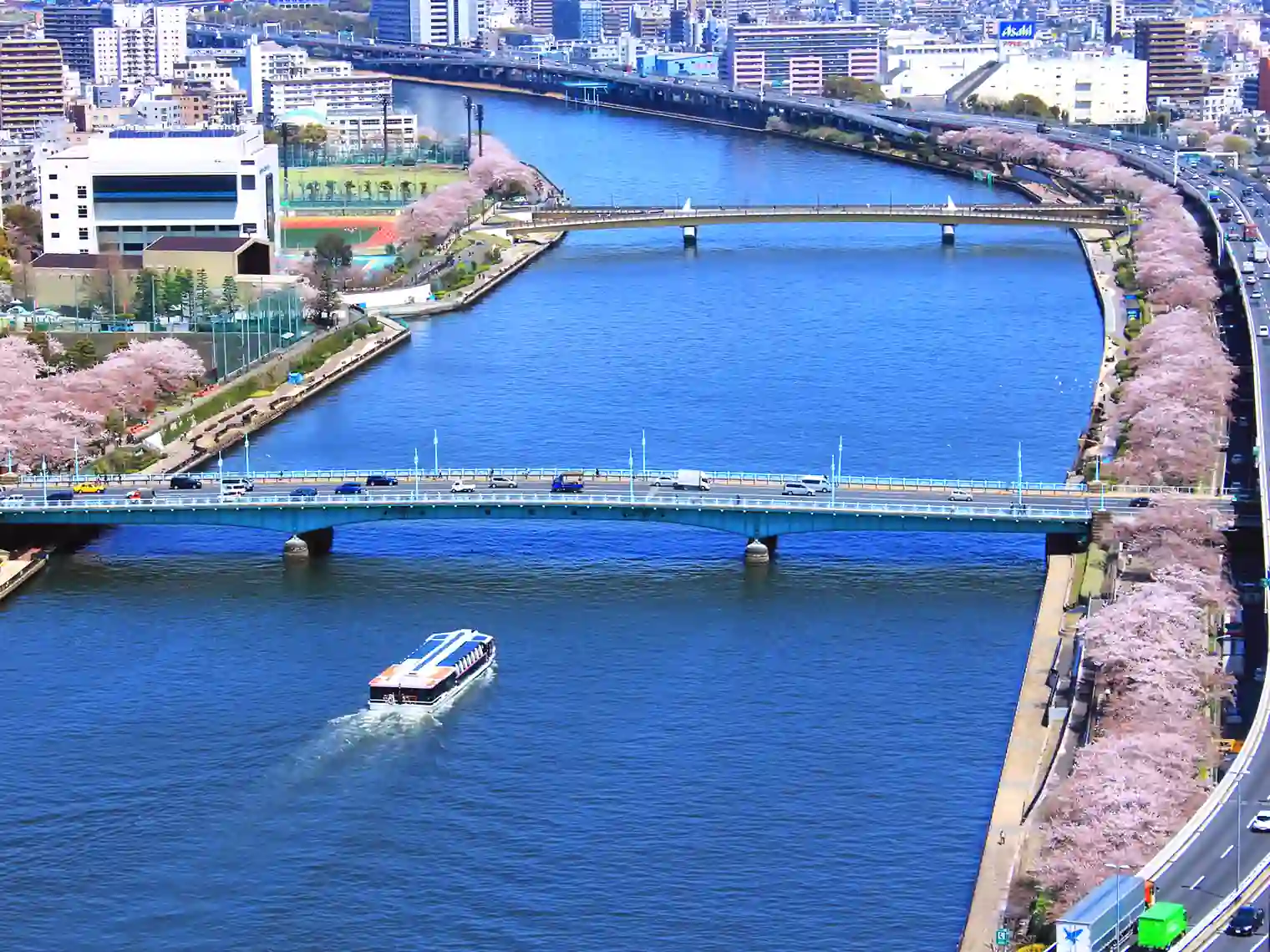 隅田公園（リバーサイド空撮）［PIXTA画像］