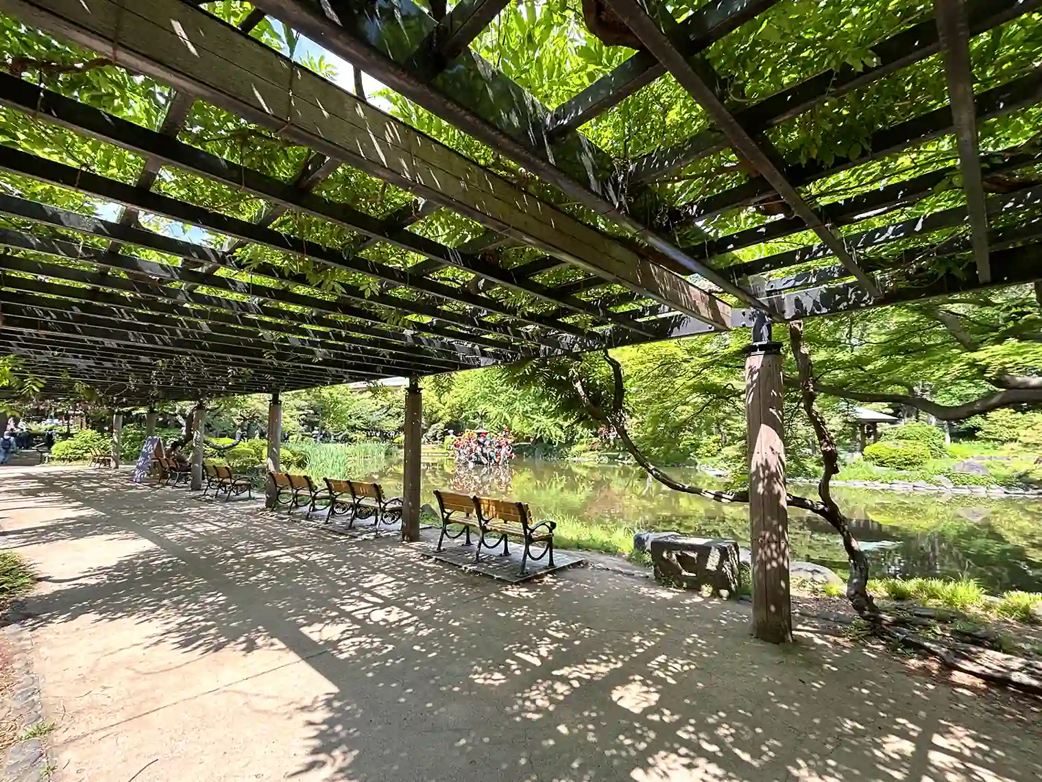 雲形池のパーゴ