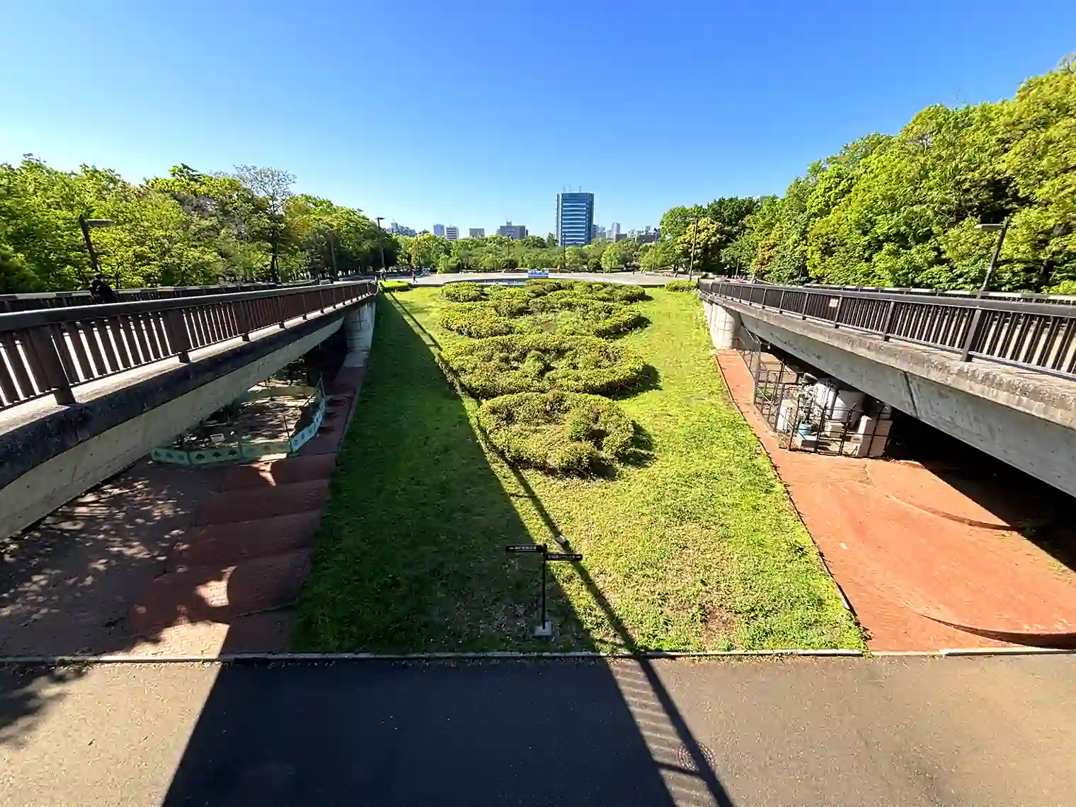 木場公園大橋から見る大花壇