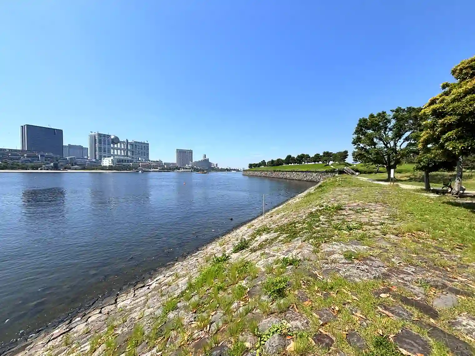 台場公園の海岸沿い